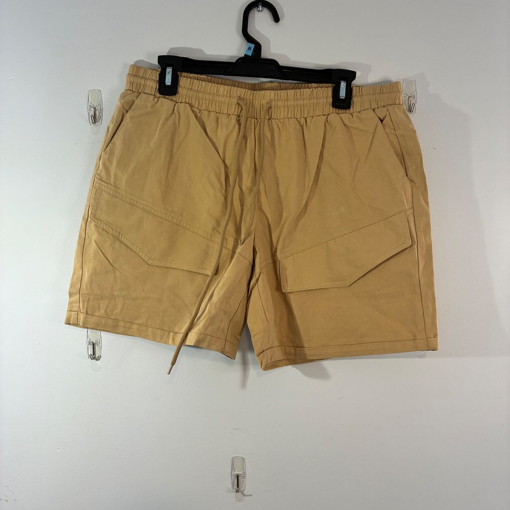 Oymyakon Khaki Shorts Utility‎ Pockets Drawstring Waist Cotton Casual Summer M